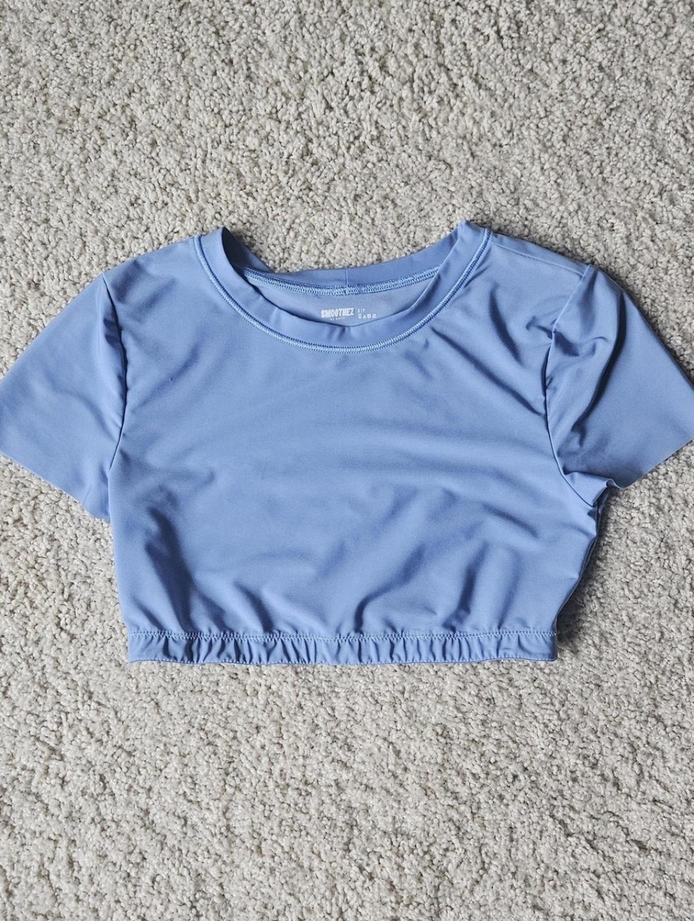 Aerie Light Blue Crop Active Top